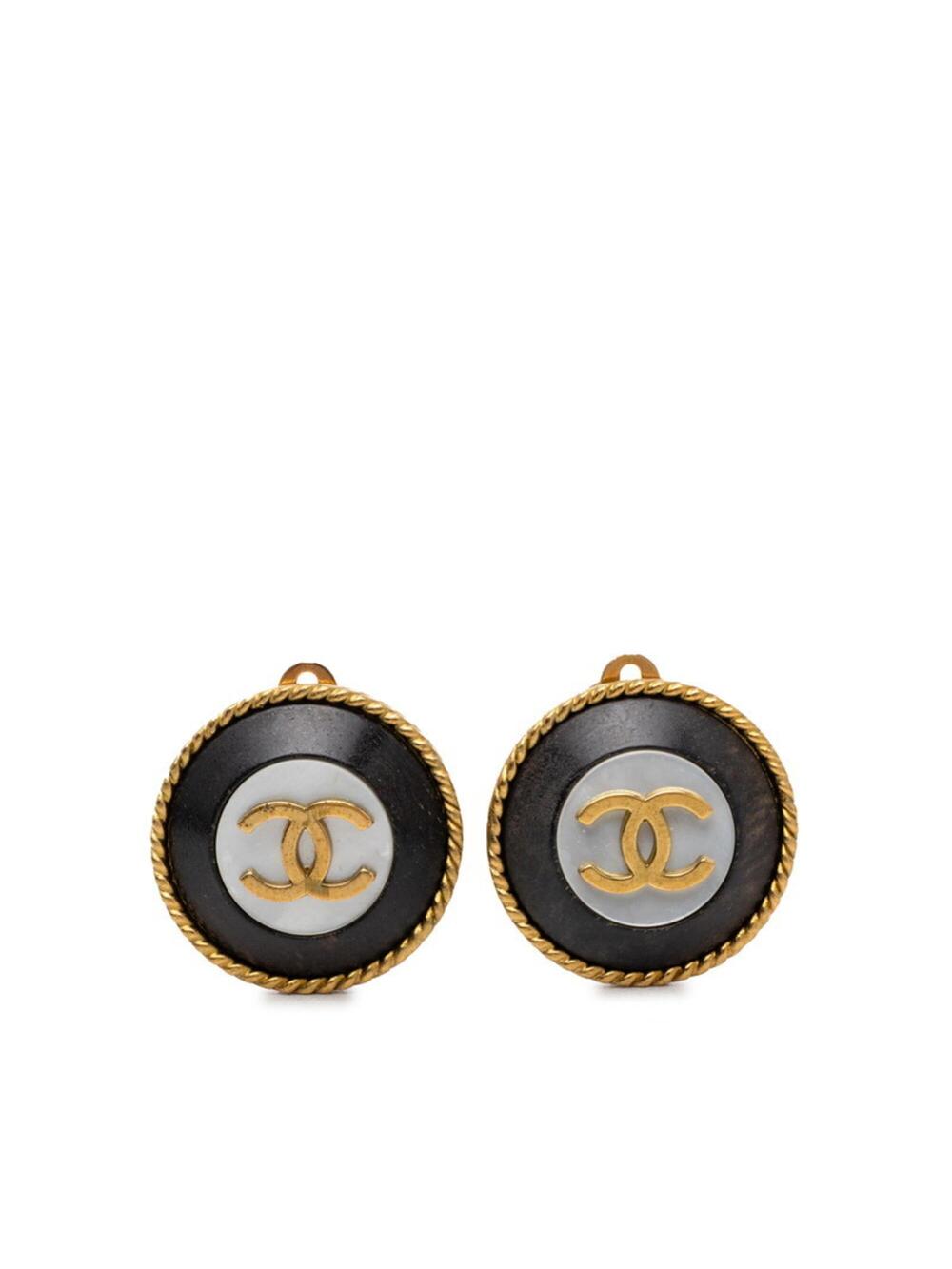 Chanel Cc Logo Round Clip-On Earrings #347042C66B